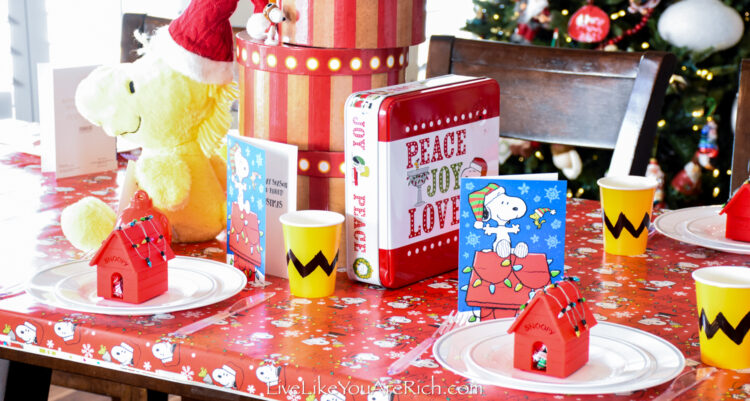 Table Setting Snoopy Christmas Tablescape: Snoopy from Peanuts - Live Like You Are Rich