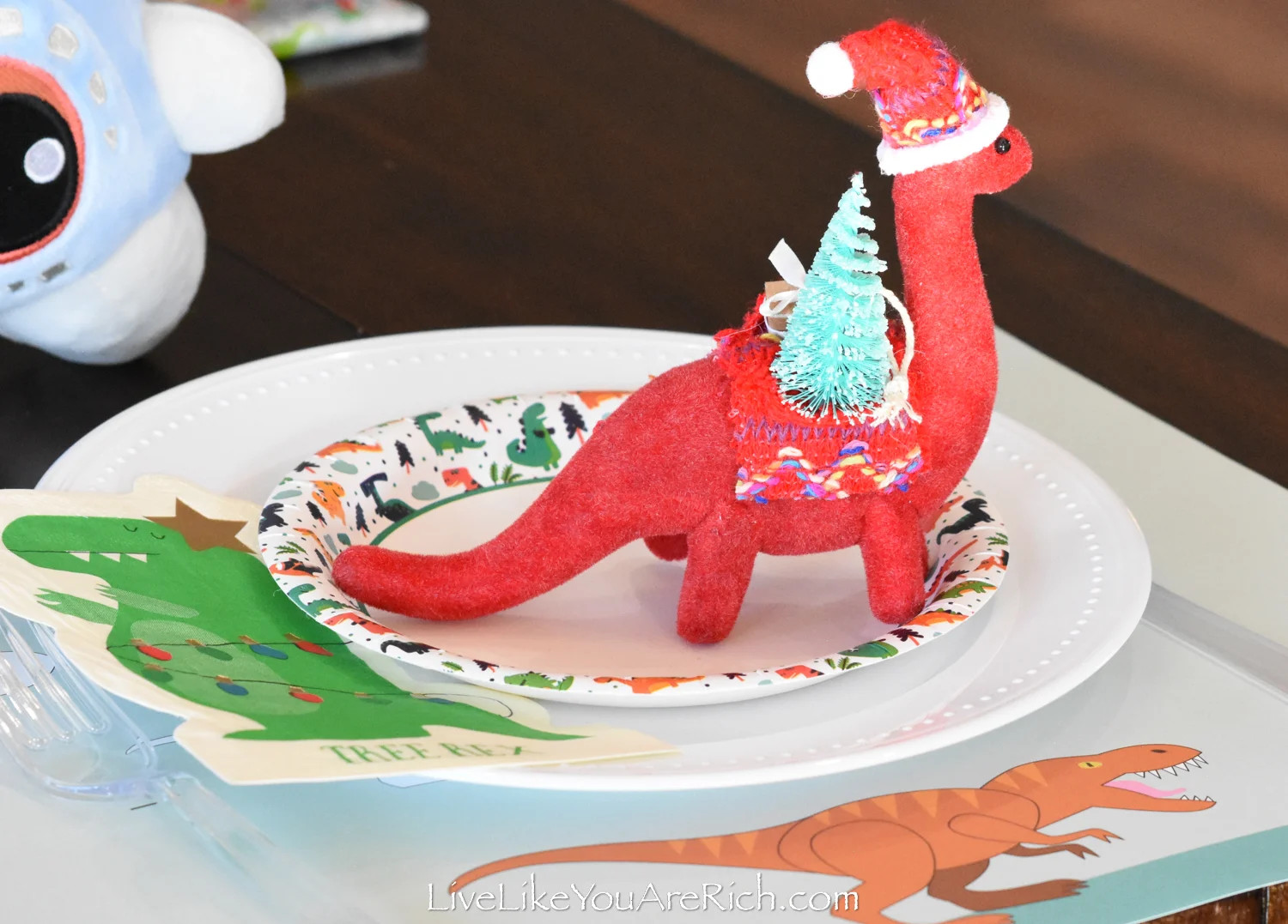 Kid's Christmas Tablescape: Dinosaurs