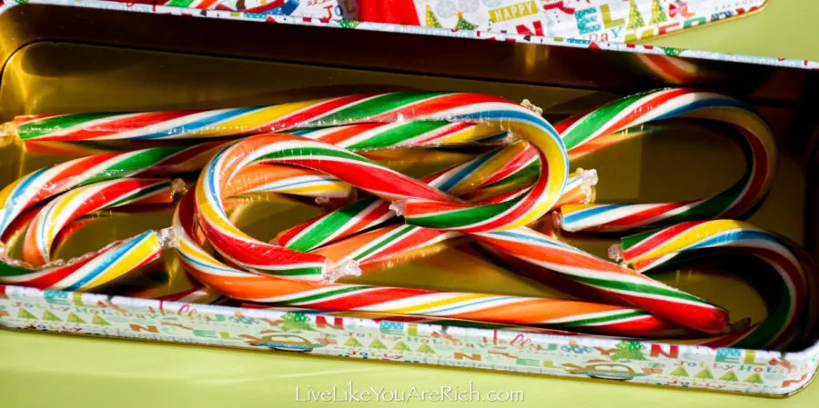 Neighbor Christmas Gift Candy Cane Tin