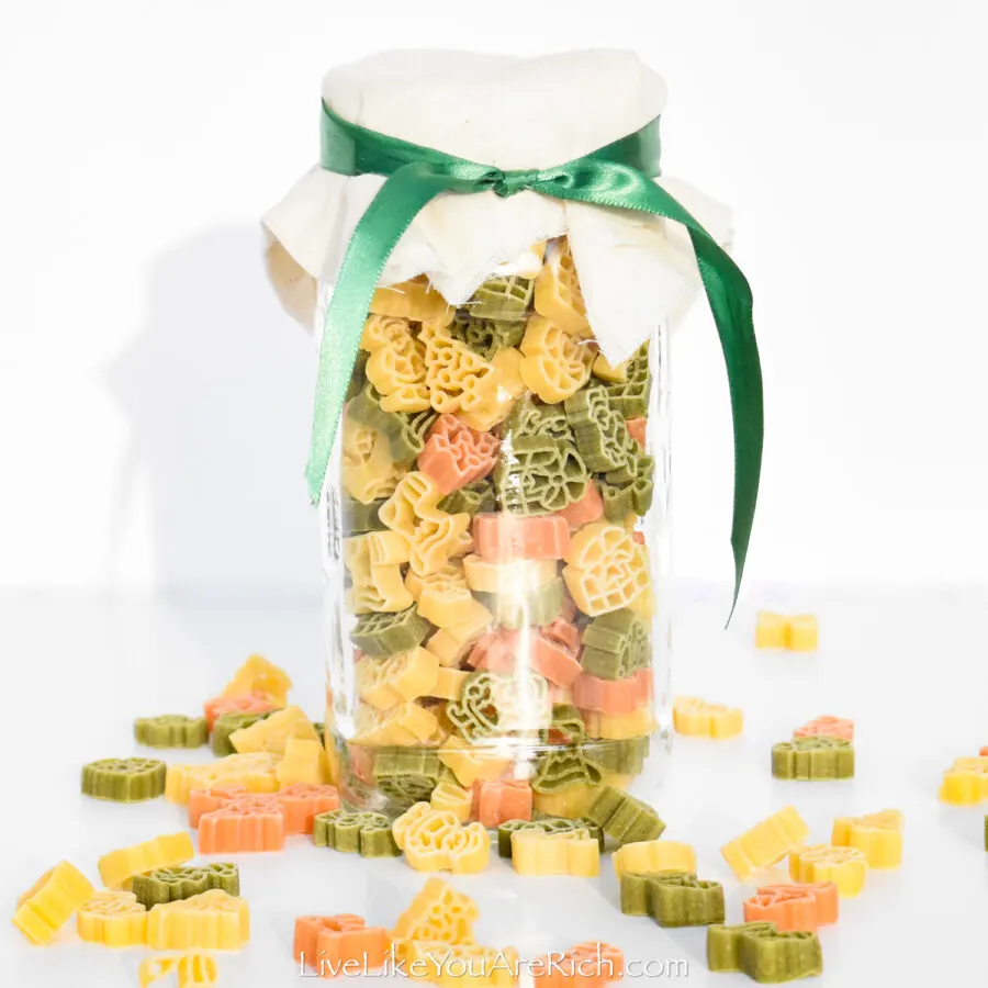 Neighbor Christmas Gift Holiday Shaped Pasta and Cheesecloth