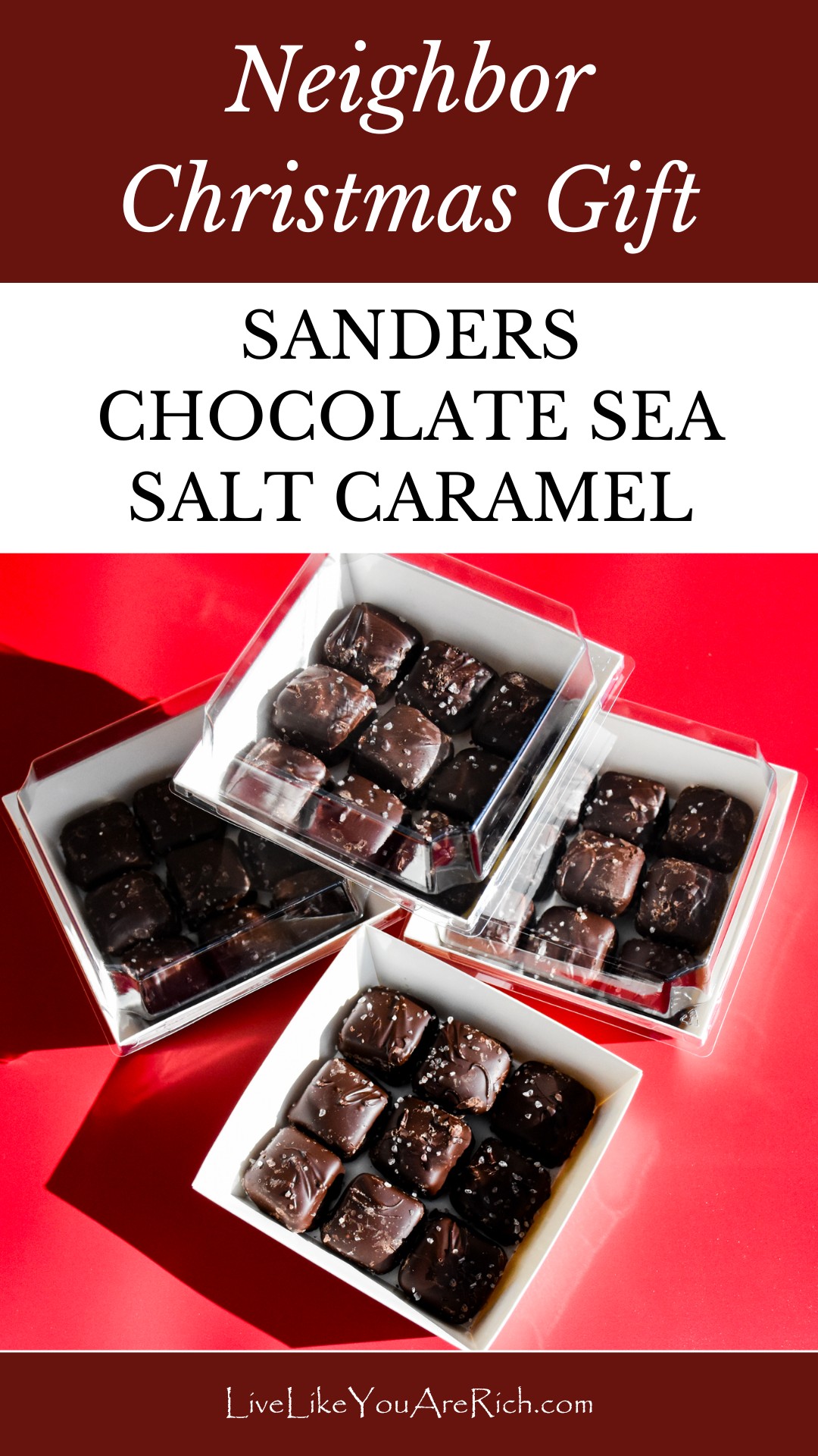 Neighbor Christmas Gift: Sanders Chocolate Sea Salt Caramel