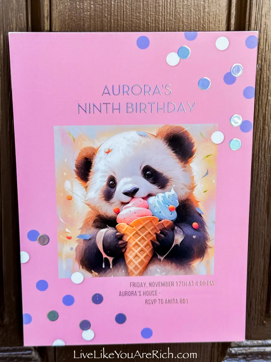 Kid's Birthday Party Candy Bar Invitation