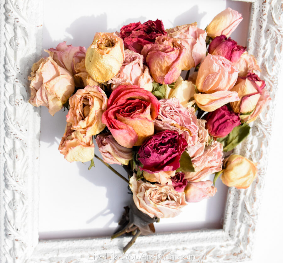 Vintage Frame Rose Bouquet