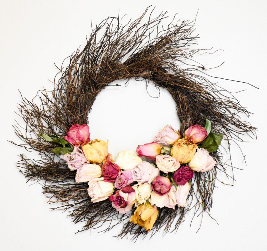 Rose Wispy Grapevine Wreath