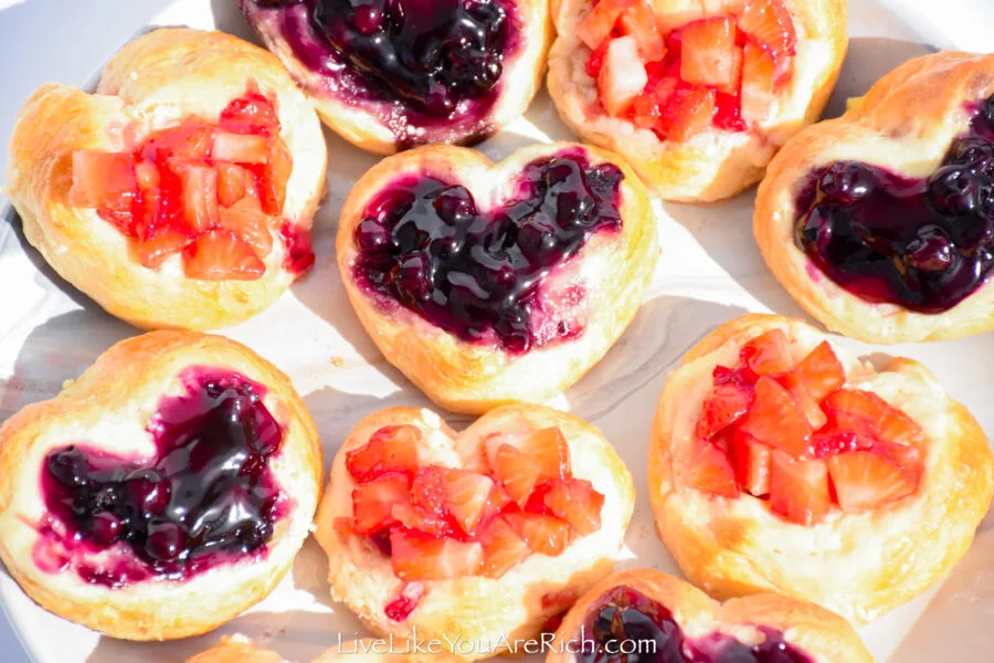 Heart-Shaped Cream Cheese Berry Pastries