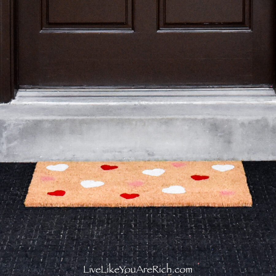 Valentine's Day Heart Coir Doormat