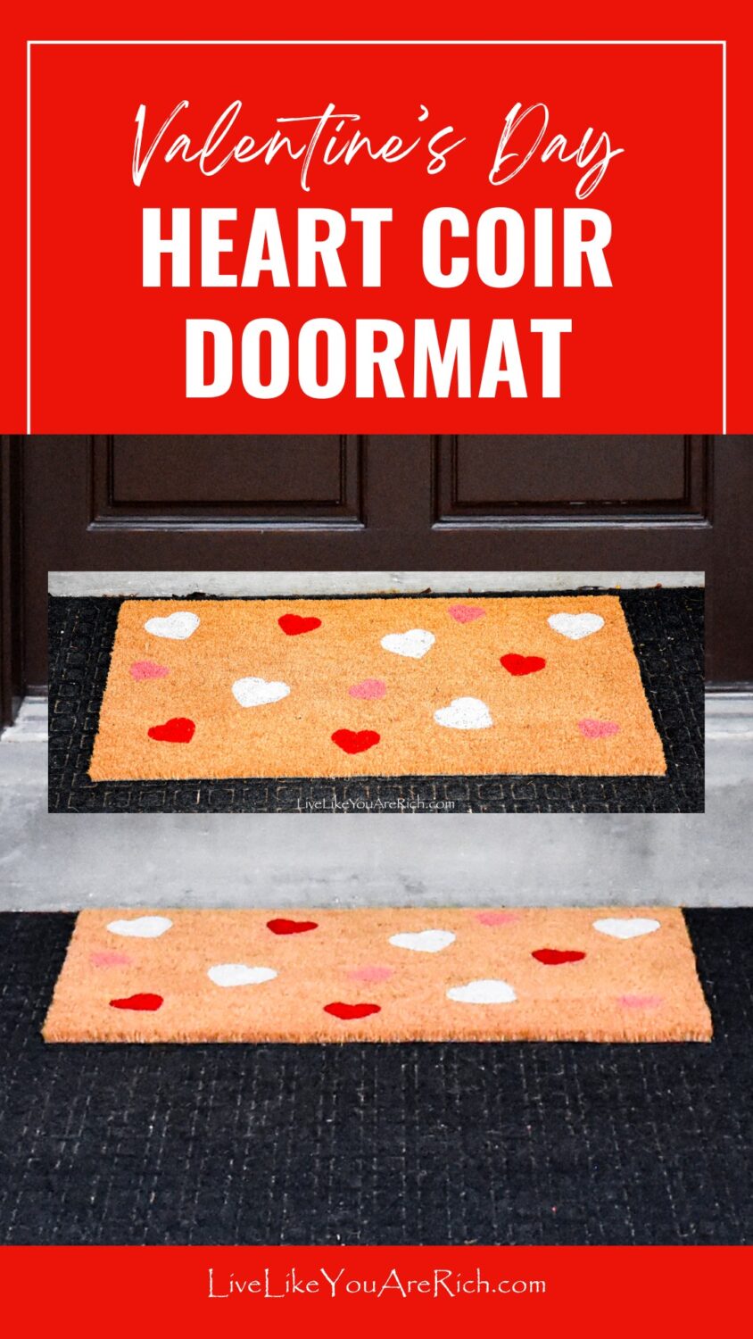 Valentine's Day Heart Coir Doormat