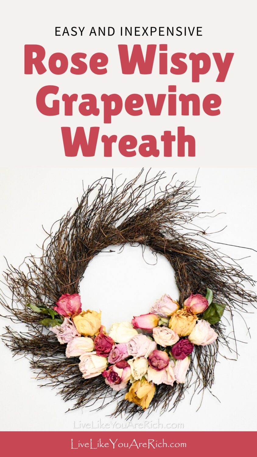 Rose Wispy Grapevine Wreath