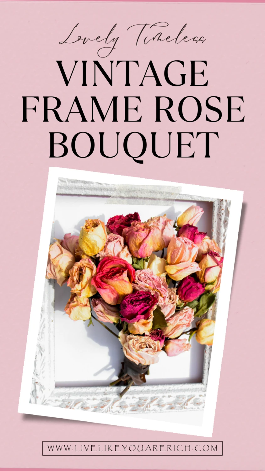 Vintage Frame Rose Bouquet