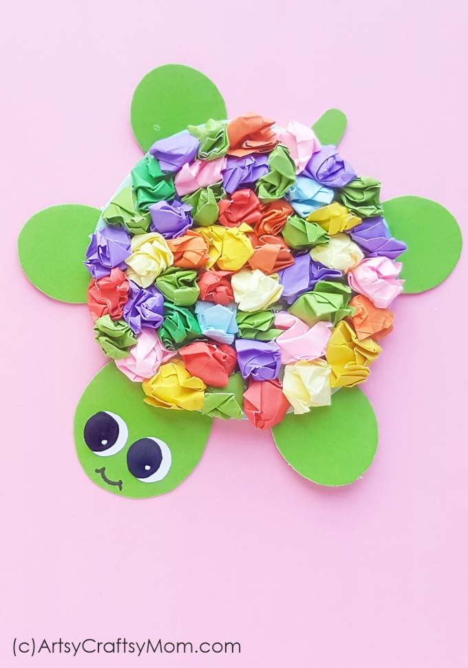 Crumbled Paper Turtle Craft
