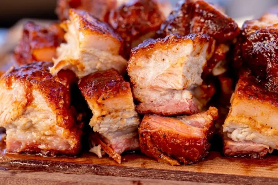 Cubed Smoked Pork Belly