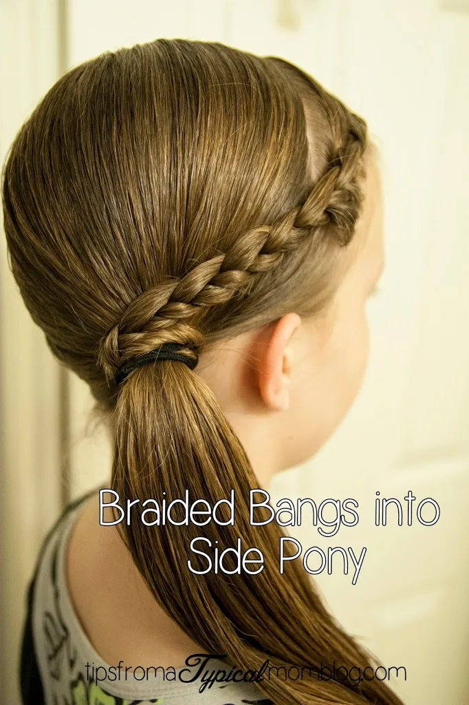 Braided Bangs in to a Side Ponytail