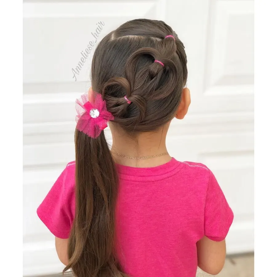 Hearts Shape Side Ponytail