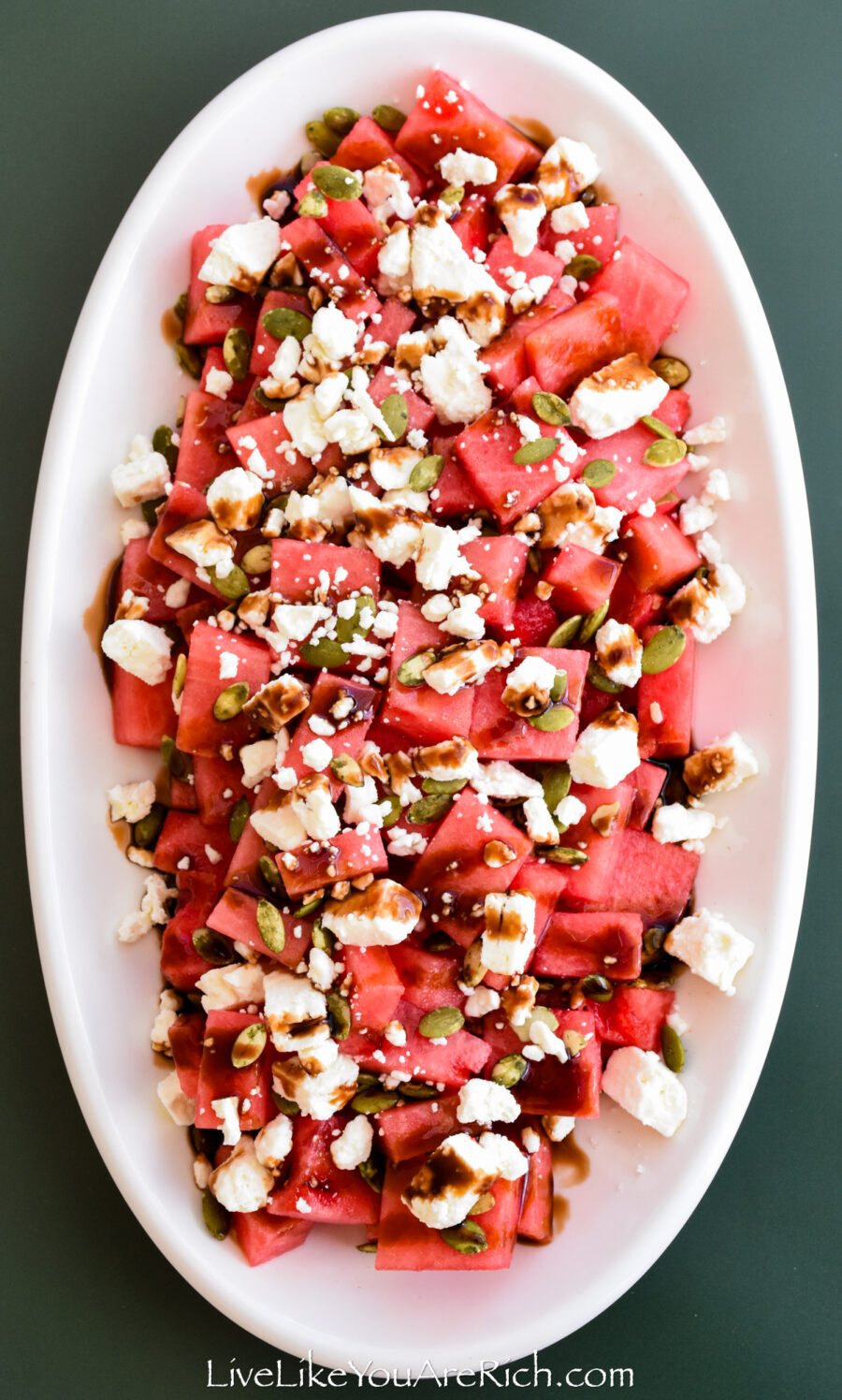 Watermelon, Feta, Pumpkin Seed Salad