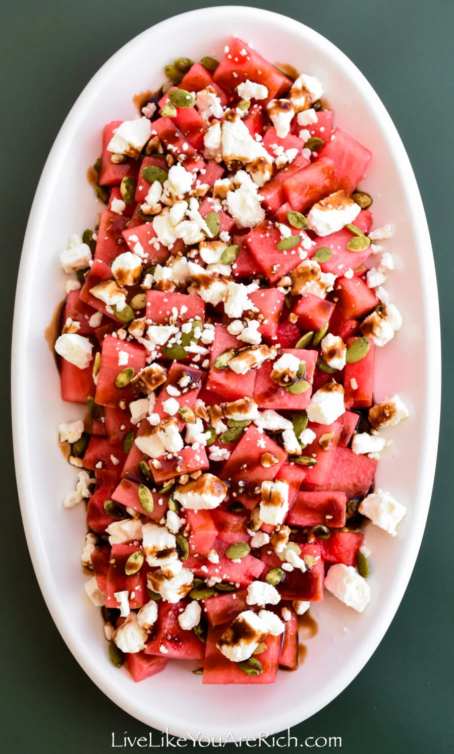 Watermelon, Feta, Pumpkin Seed Salad