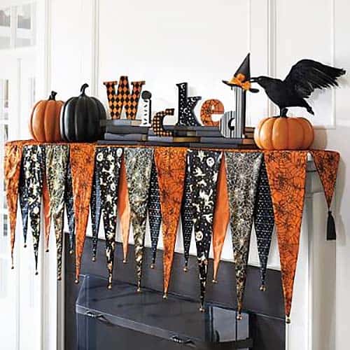 No-Sew Spooky Halloween Mantel