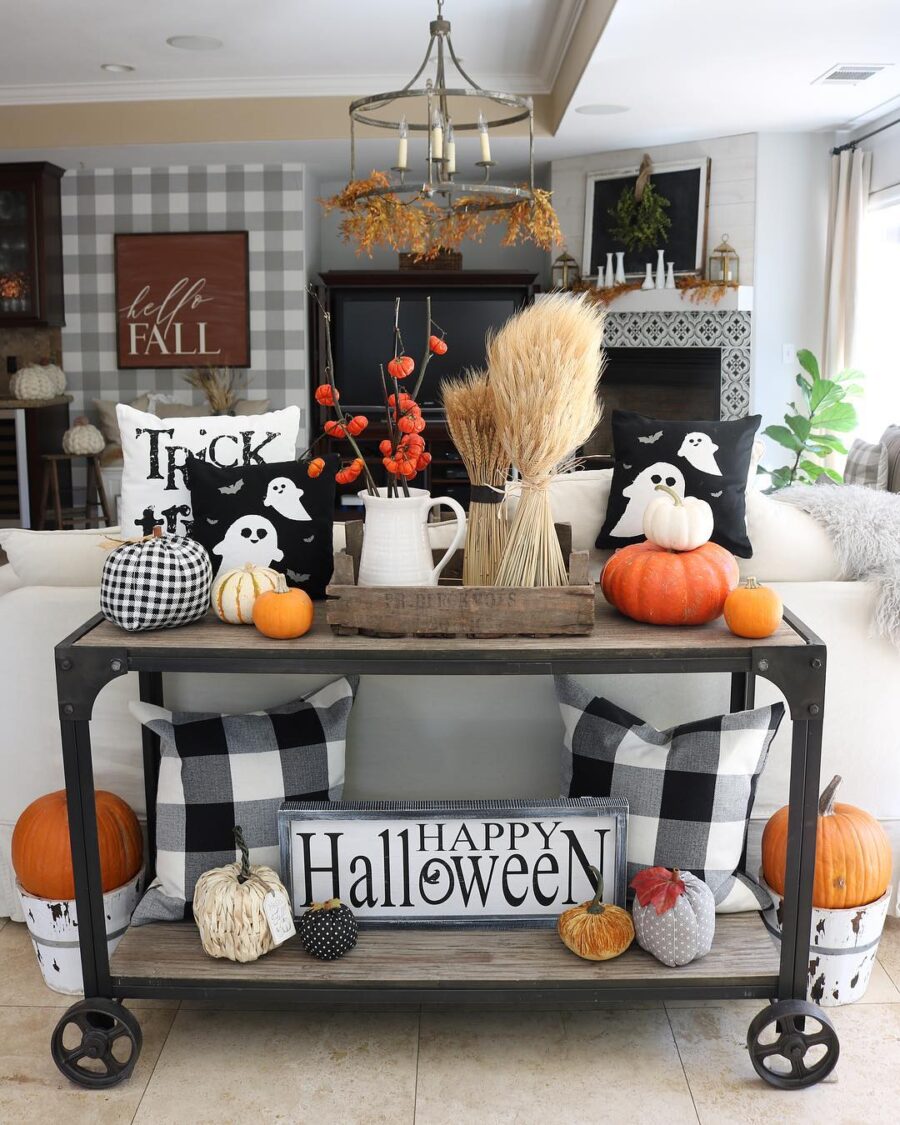 Halloween Cart Mantel