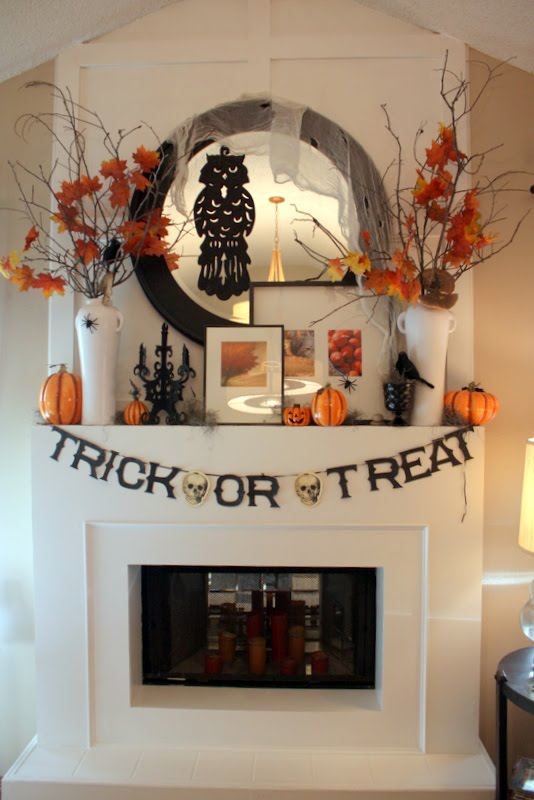 Trick or Treat Halloween Mantel