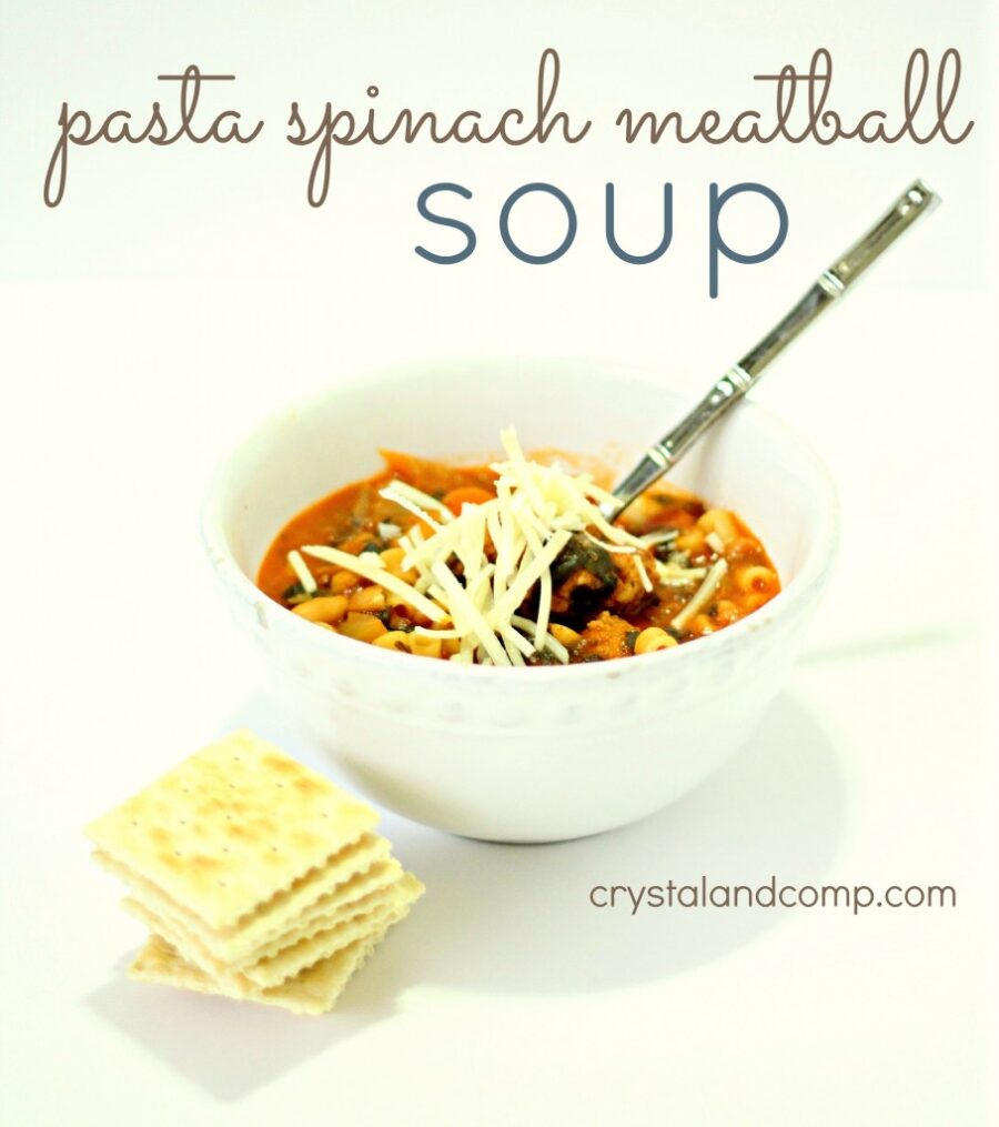 Pasta Spinach Meatball Soup