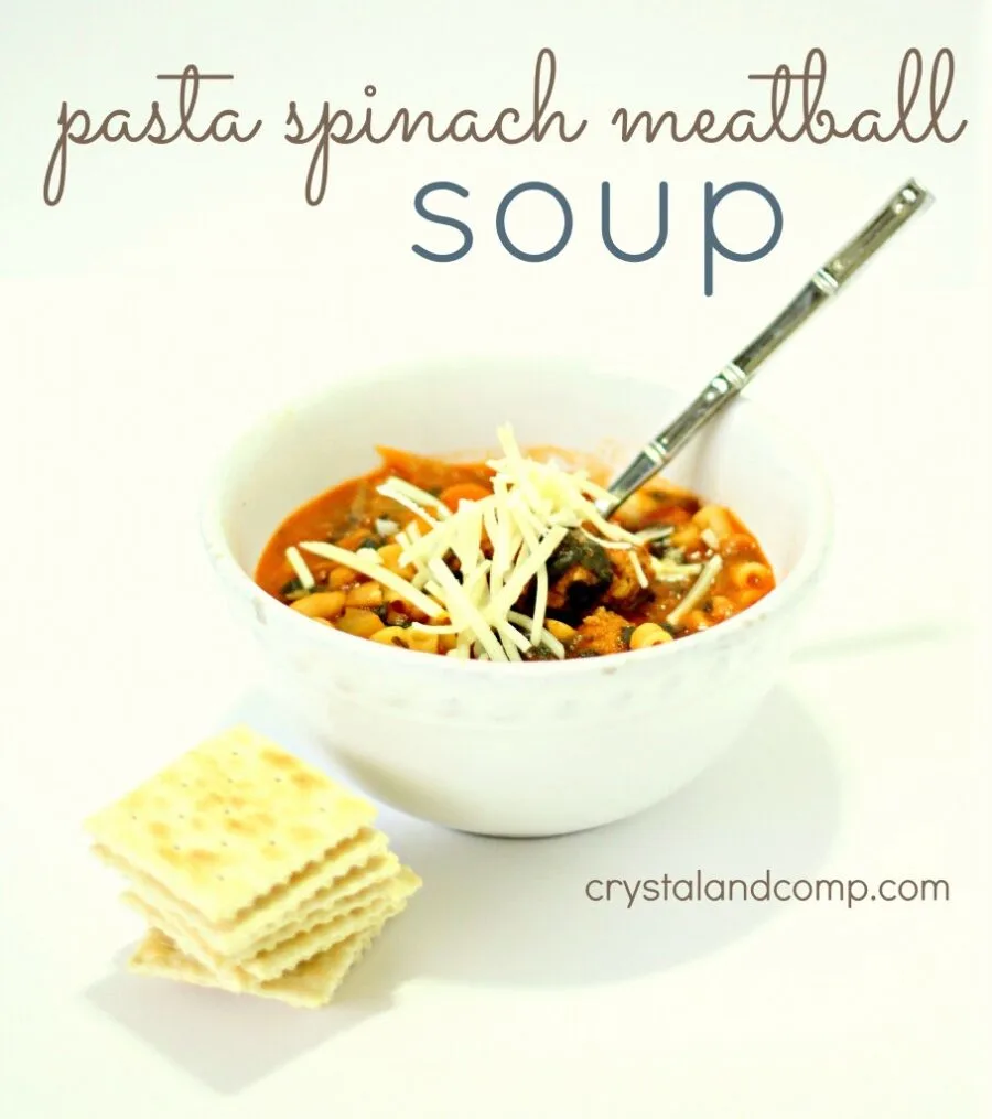 Pasta Spinach Meatball Soup