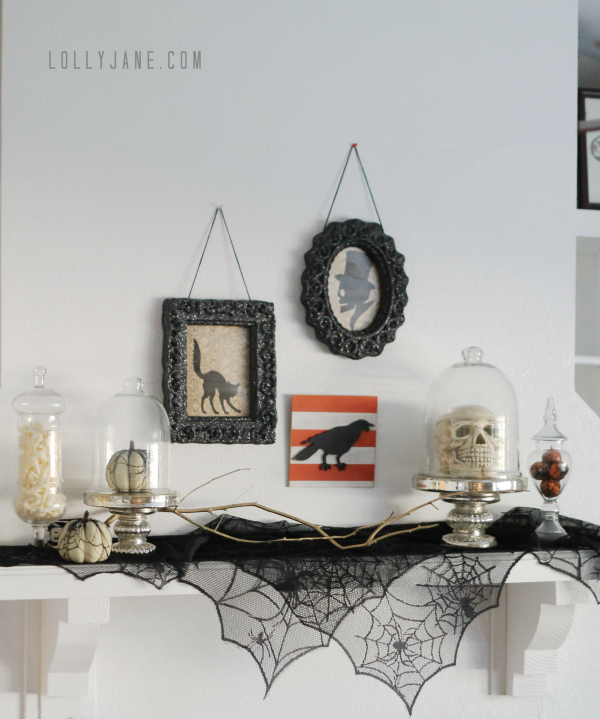 Vintage Halloween Mantel