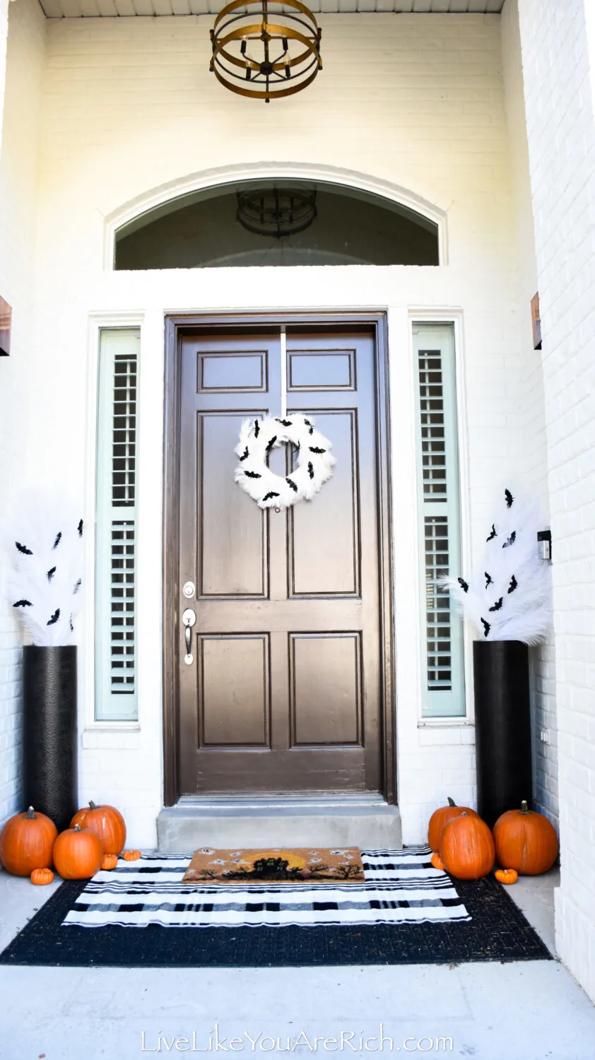 Black, White, and Orange Halloween Door Decor