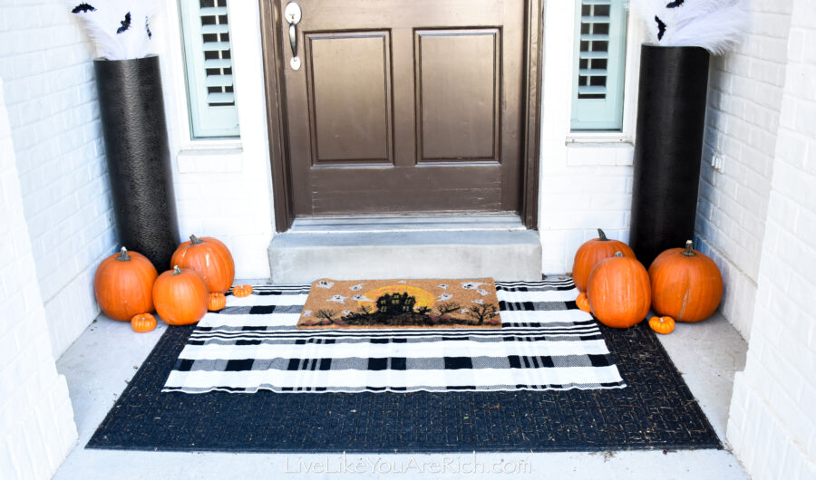 Black, White, and Orange Halloween Door Decor