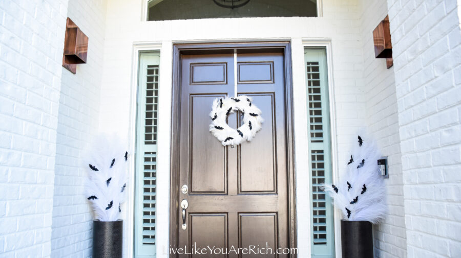 Black, White, and Orange Halloween Door Decor