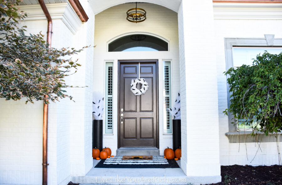 Black, White, and Orange Halloween Door Decor