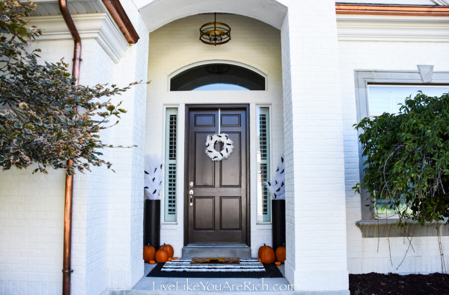 Black, White, and Orange Halloween Door Decor