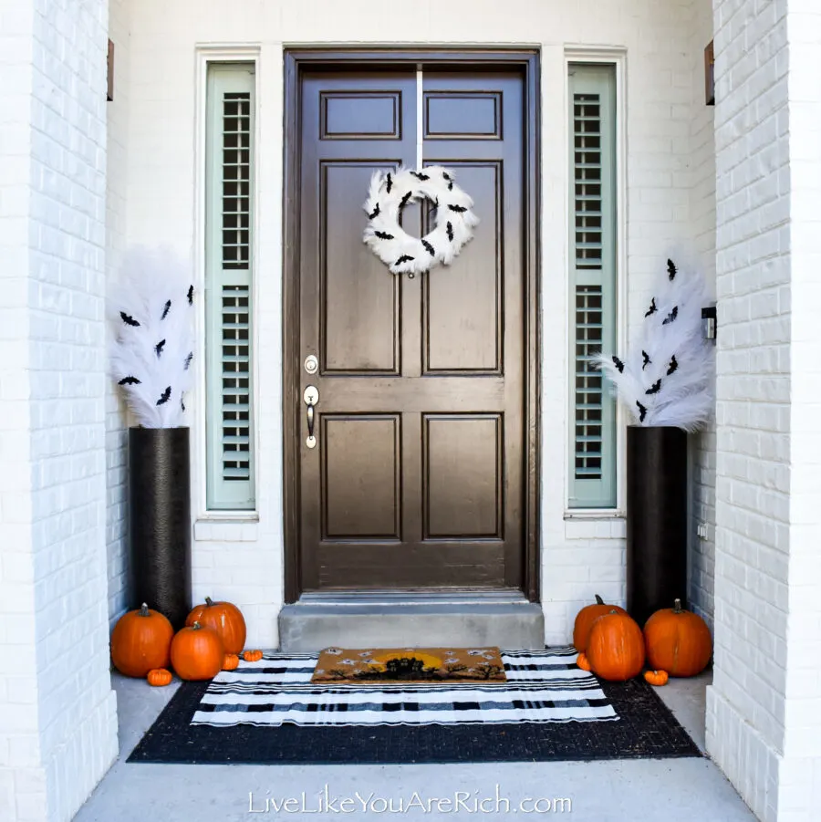 Black, White, and Orange Halloween Door Decor