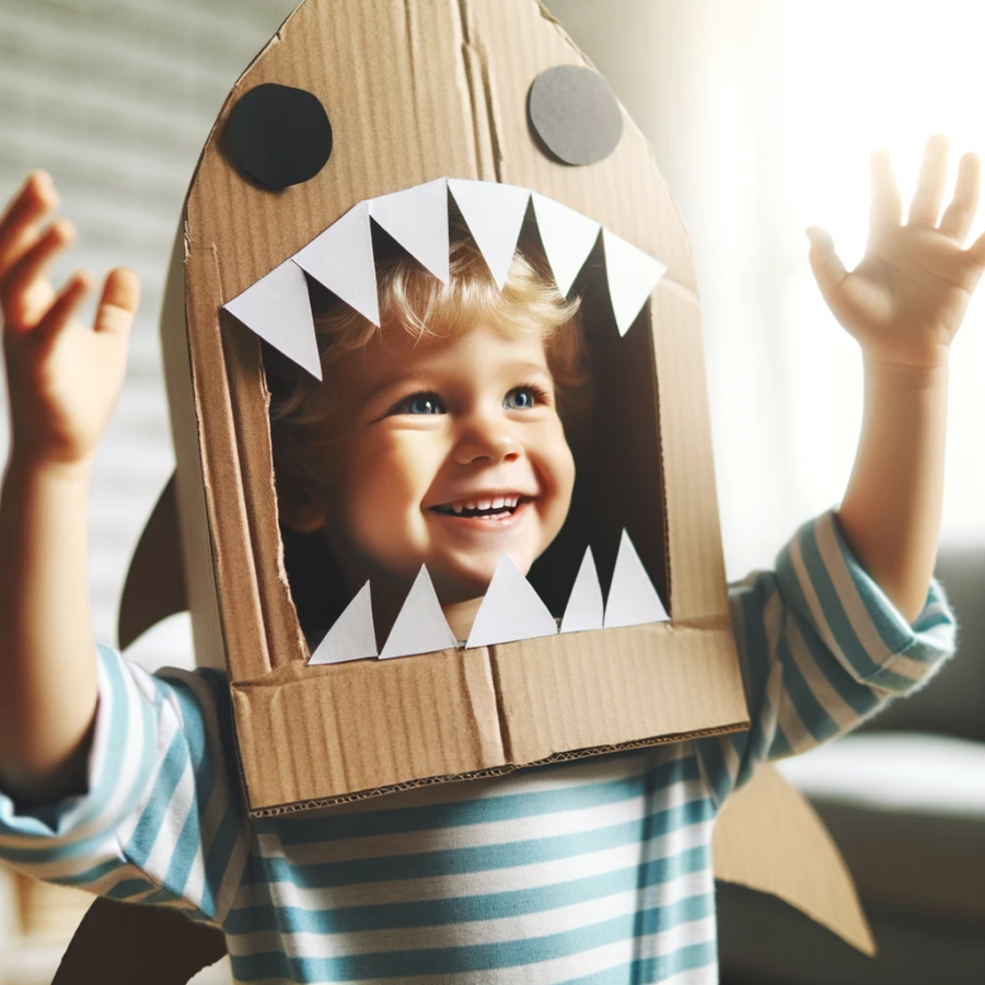 Cardboard Box Shark Costume