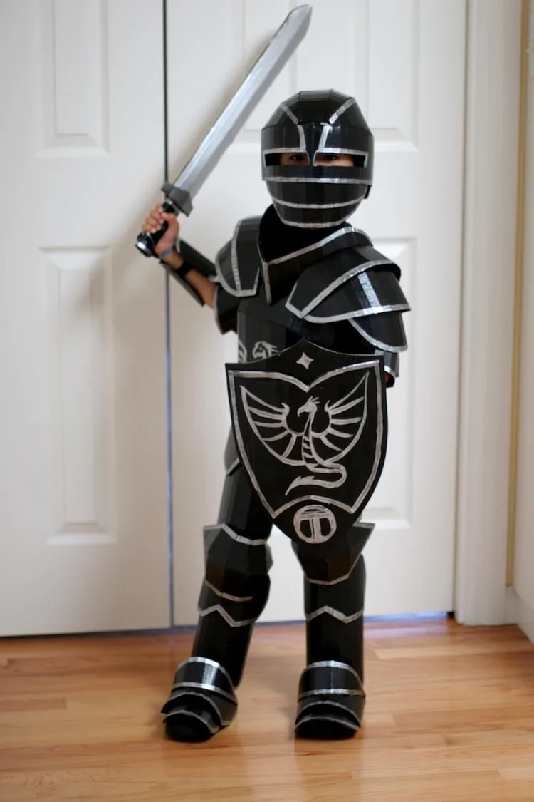 DIY Cardboard Knight Costume