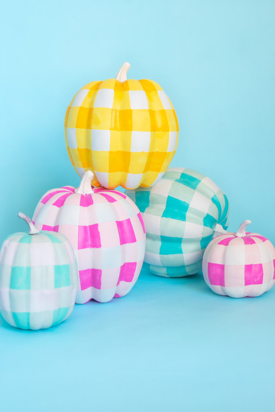 DIY Painted Ginham Pumpkins Halloween