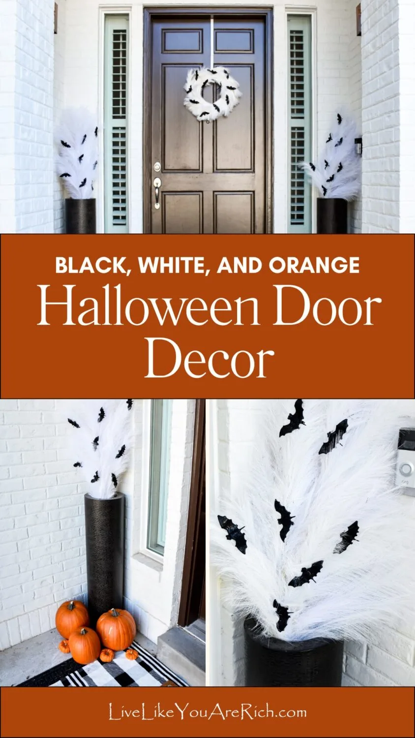 Black, White, and Orange Halloween Door Decor