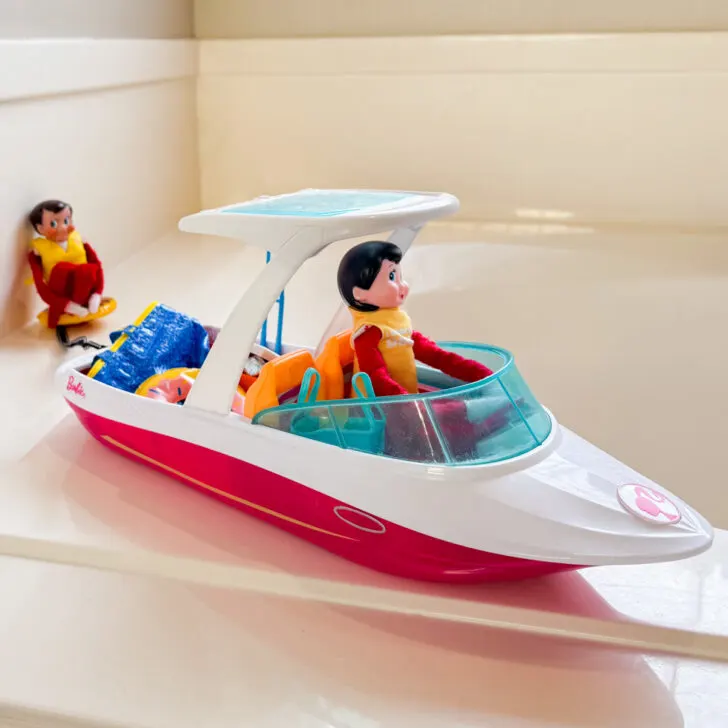 Elf on the Shelf: Tubing Behind a Boat