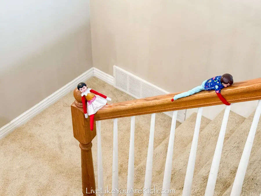 Elf on the Shelf: Sliding Down the Banister