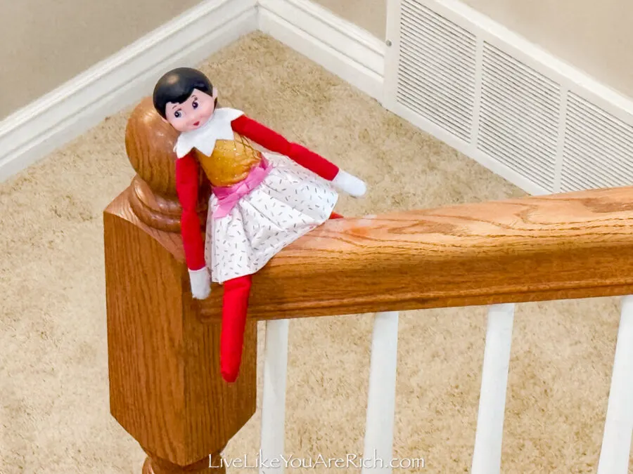 Elf on the Shelf: Sliding Down the Banister