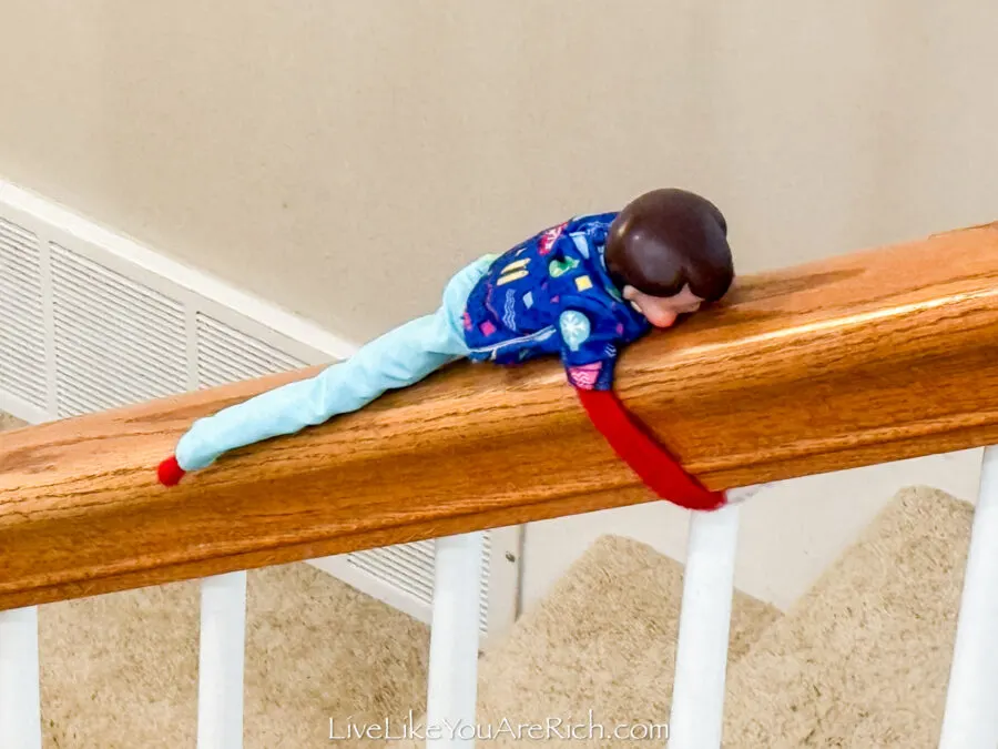 Elf on the Shelf: Sliding Down the Banister