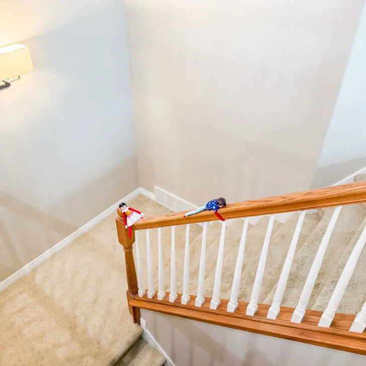 Elf on the Shelf: Sliding Down the Banister