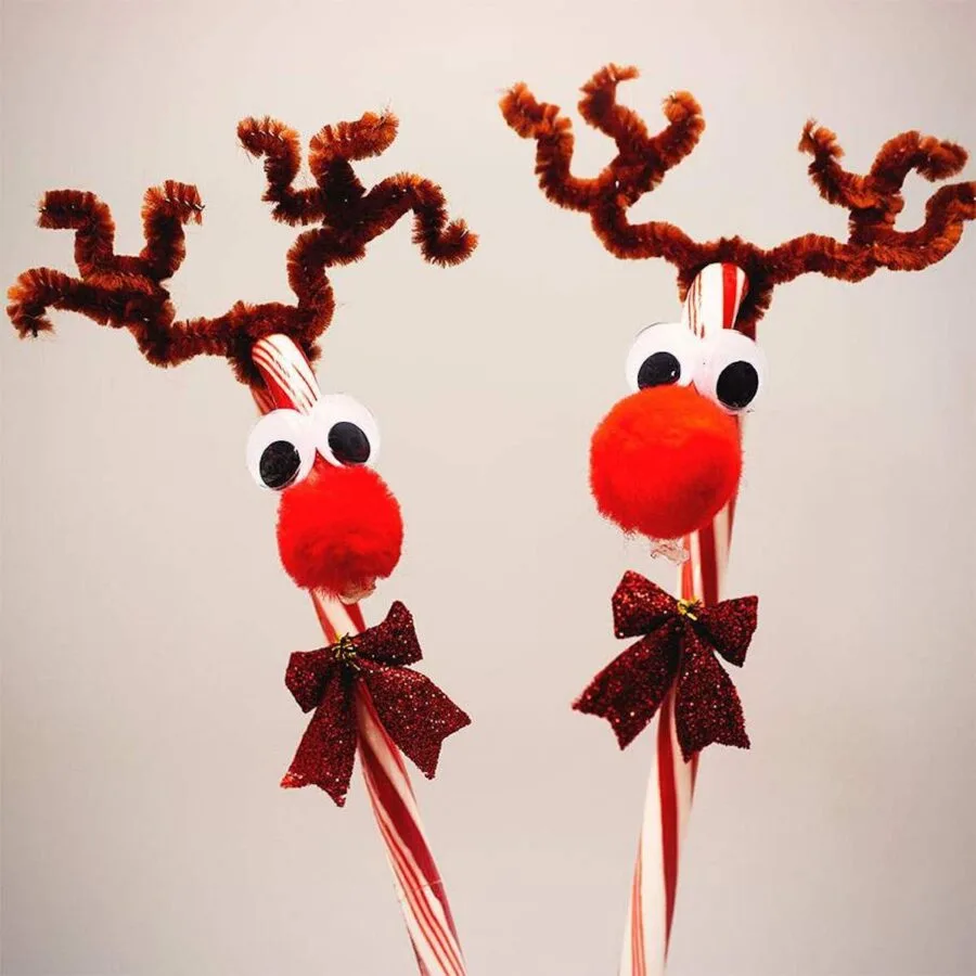 DIY Reindeer Candy Canes