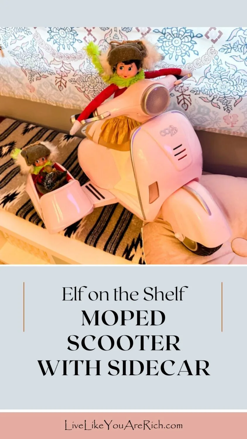 Elf on the Shelf: Moped Scooter with Sidecar