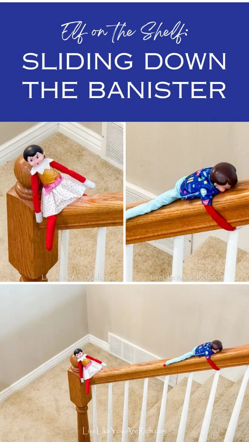 Elf on the Shelf: Sliding Down the Banister