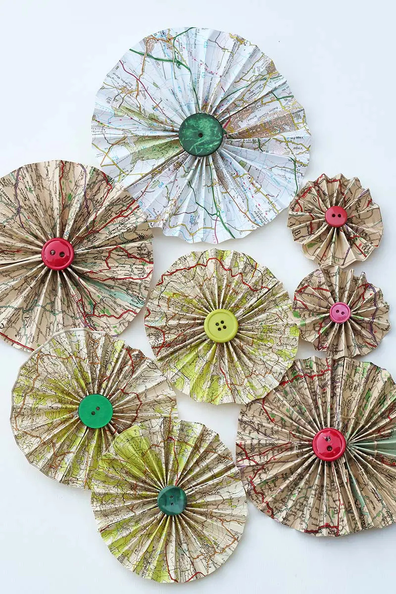 DIY Map Paper Rosettes