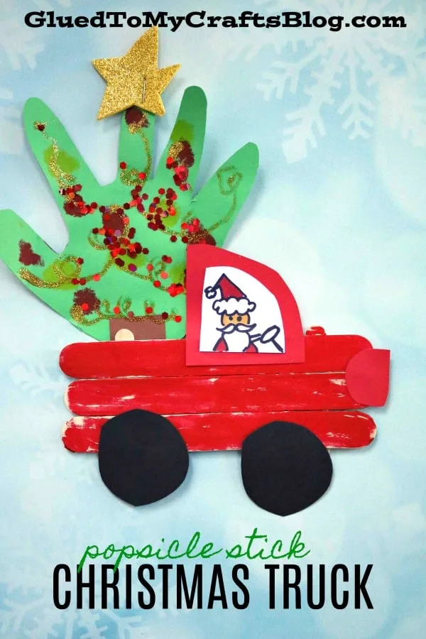 Popsicle Stick Christmas Red Truck