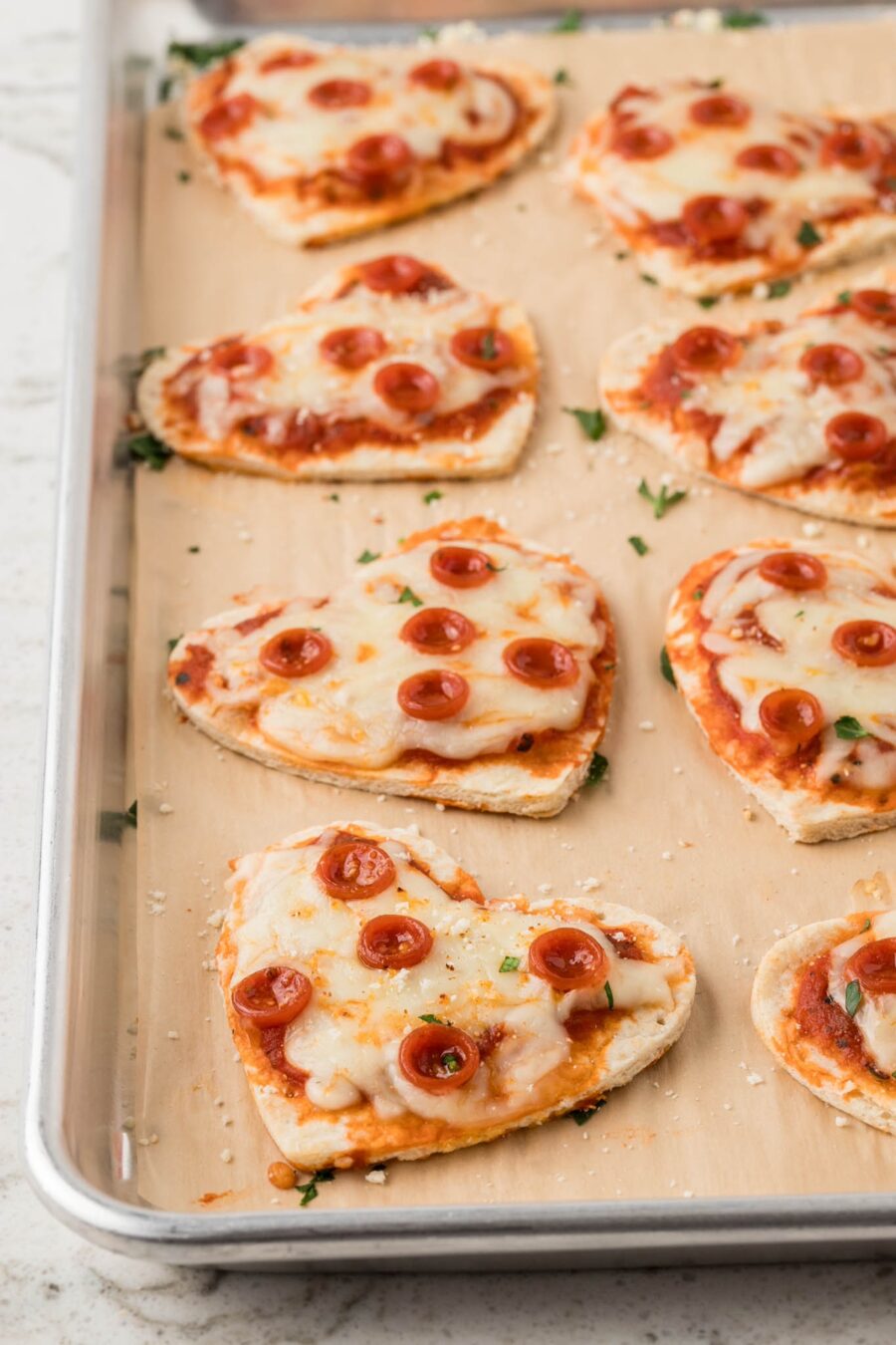 Heart-shaped Mini Pizzas