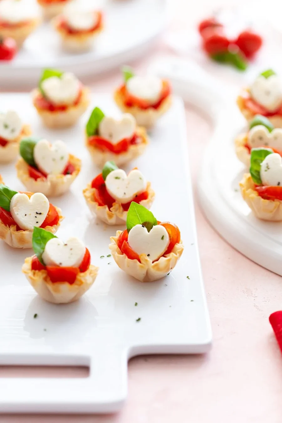 Valentine's Caprese Phyllo Cups