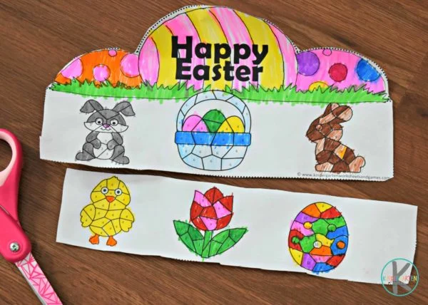 Easter Color by Number Hat Craft Activity for Kids