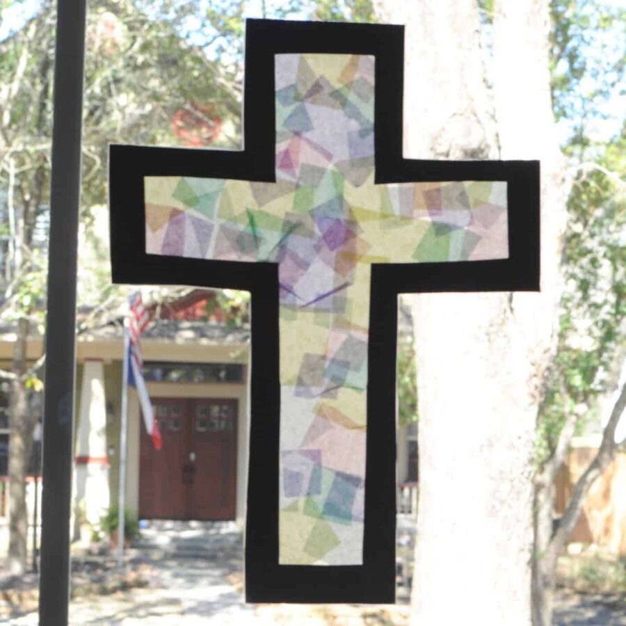 Tissue Paper Cross Craft