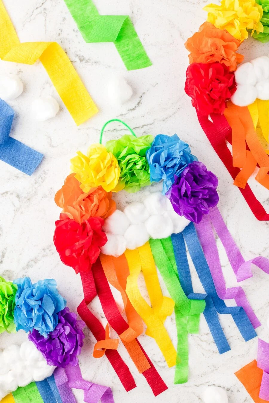 Tissue Paper Flower Rainbow Craft
